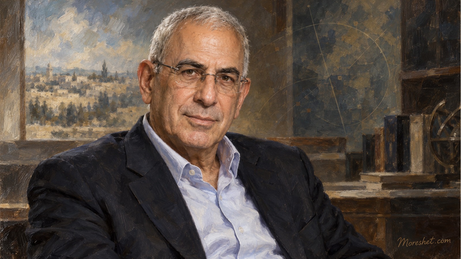 עמוס מלכא — דיוקן אמנותי שנוצר באמצעות בינה מלאכותית