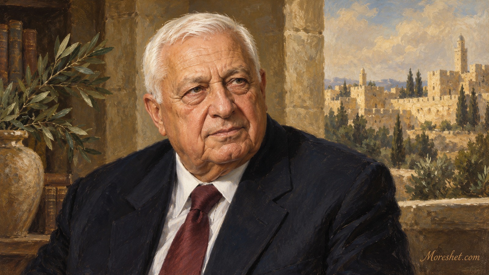 אריאל שרון — דיוקן אמנותי שנוצר באמצעות בינה מלאכותית