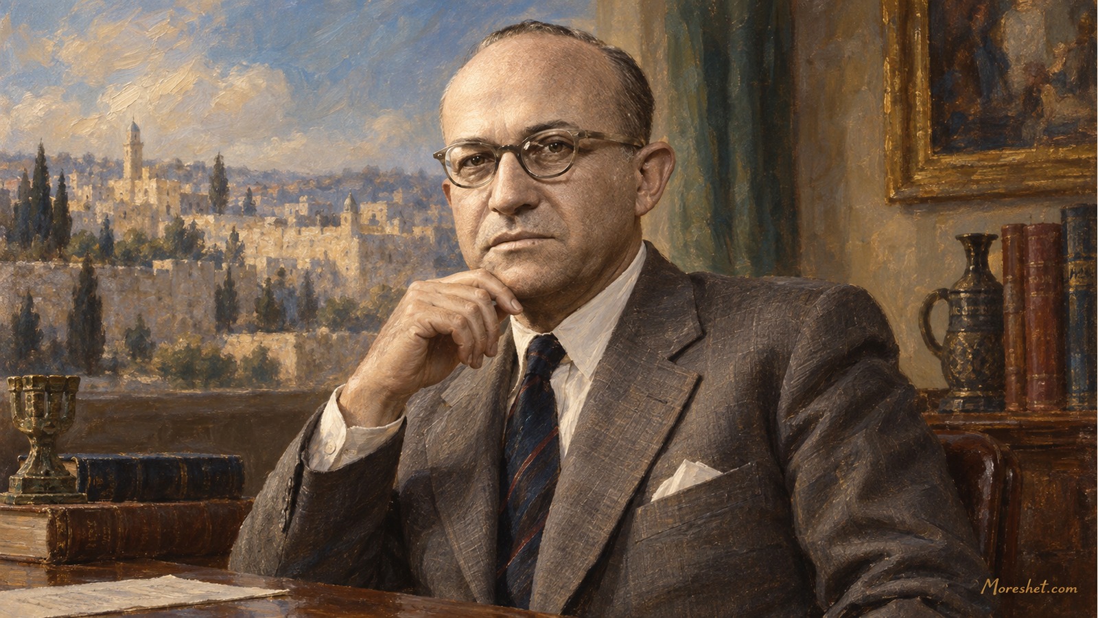 יחזקאל סהר — דיוקן אמנותי שנוצר באמצעות בינה מלאכותית