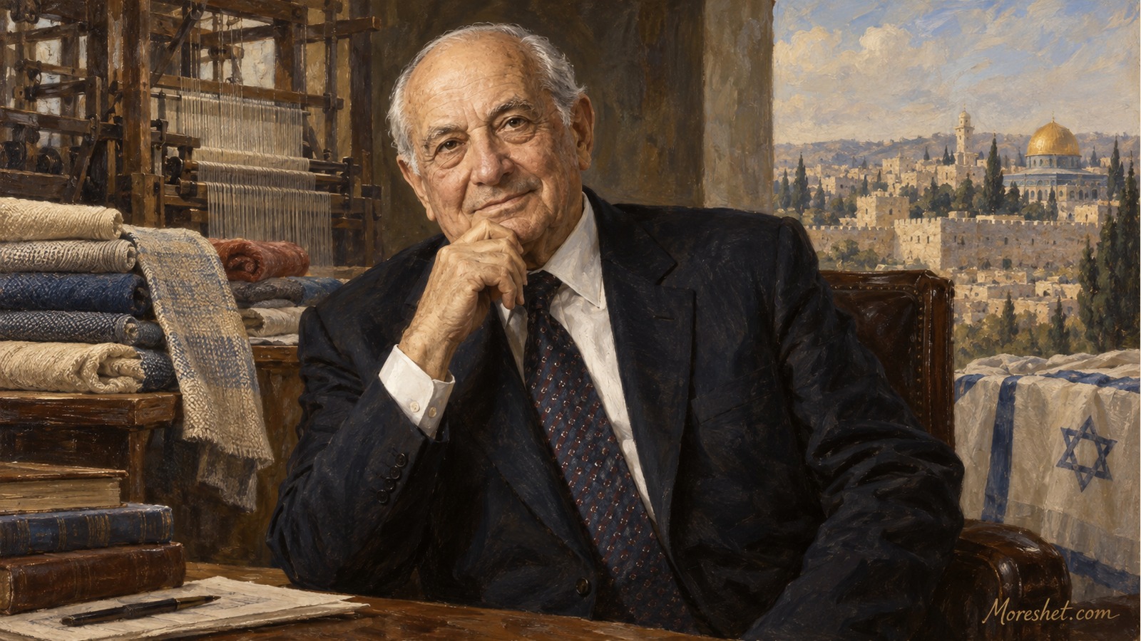 ישראל פולק — דיוקן אמנותי שנוצר באמצעות בינה מלאכותית