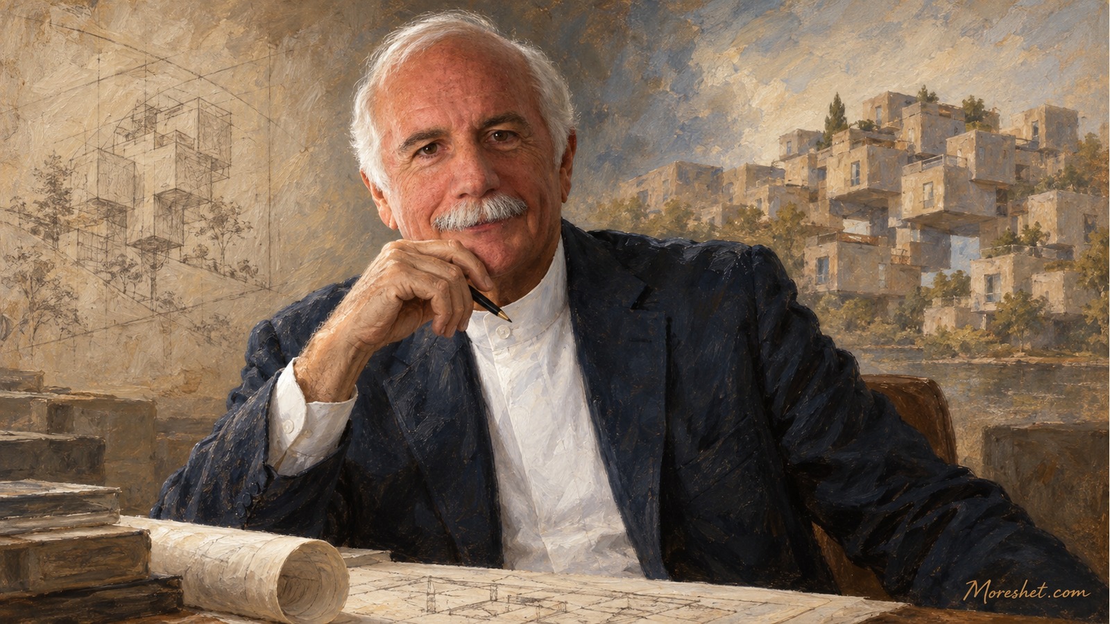 משה ספדיה — דיוקן אמנותי שנוצר באמצעות בינה מלאכותית