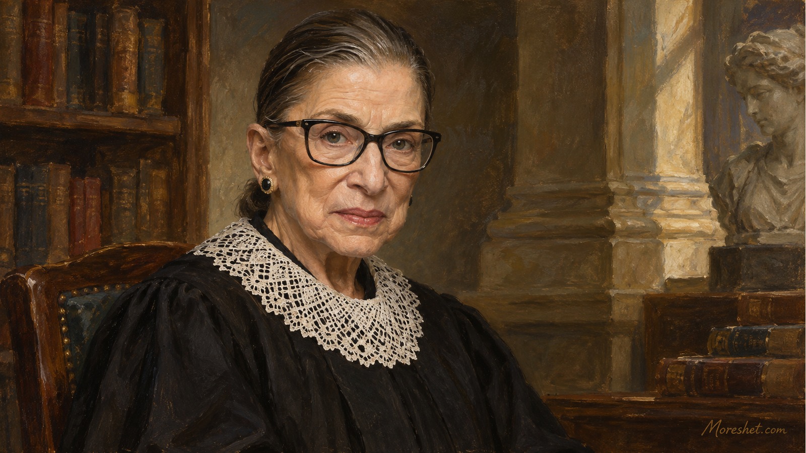 רות ביידר גינסבורג — דיוקן אמנותי שנוצר באמצעות בינה מלאכותית
